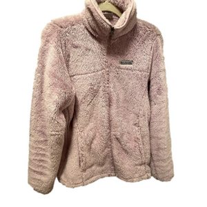Columbia fluffy light purple women's zip up jacket